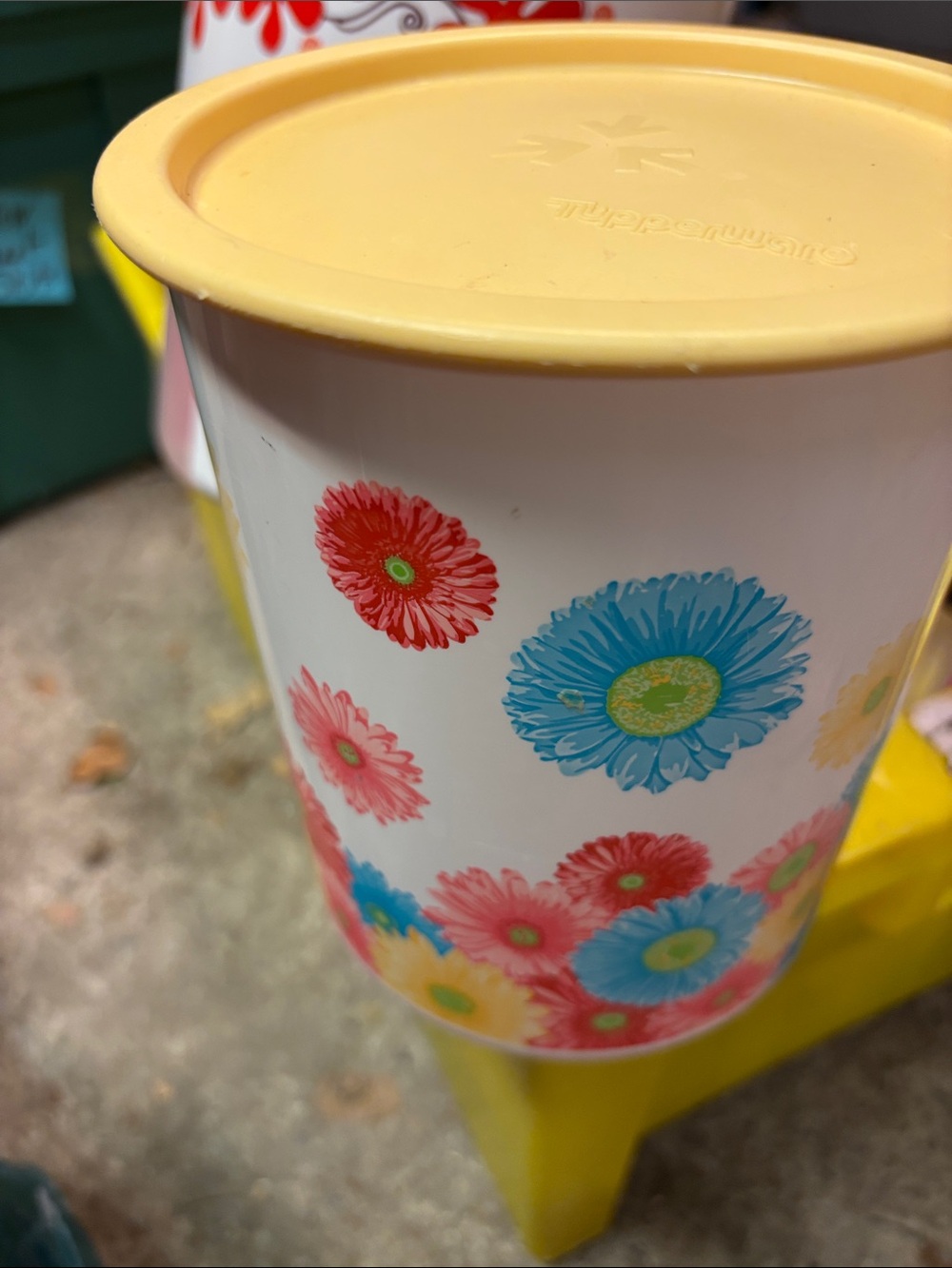 Small Tupperware Floral Canister